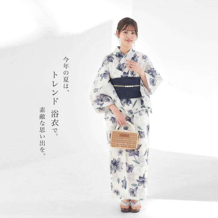 楽天市場】二部式 レディース 浴衣 3点セット ( 上衣 / 下衣 / 帯 ) 12  