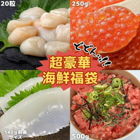 海鮮 海鮮丼 手巻き 寿司 福袋 詰め合わせ ギフト 大特価 ホタテ20粒 ほたて いくら250g 北海道産 送料無料 ネギトロ いか イカ プレゼント ギフト お歳暮 贈り物 fukubukuro