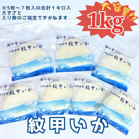 《まだ間に合う！父の日ギフト》リピーター続出！イカ いか 市場直送 送料無料 紋甲いか 紋甲イカ 下処理不要 1kg 大容量 生食可 お造り 寿司 手巻き ホームパーティー ika