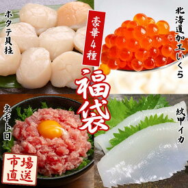 海鮮 海鮮丼 手巻き 寿司 福袋 詰め合わせ ギフト 大特価 ホタテ20粒 ほたて いくら160g 北海道産 送料無料 ネギトロ いか イカ プレゼント ギフト お歳暮 贈り物 fukubukuro