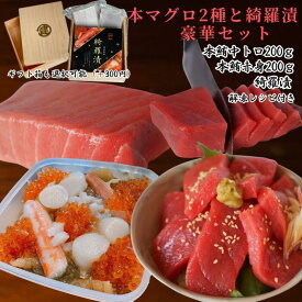 《まだ間に合う！父の日ギフト》豪華セット 綺羅漬 400g 赤身 中トロ 各200g 松前漬け 松前漬 海の幸 宝石箱 贅沢 お歳暮 プレゼント 豪華 本まぐろ 本マグロ 本鮪 市場直送 鮪屋が選んだ 鮪屋 鮪 kira-akami-chutoro