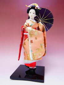 【日本のおみやげ】◆日本人形【ピンク着物・傘】