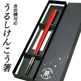 【ポイント3倍 期間限定】 ●華正工房 うるしけんこう箸 食洗機対応 五角 朱【C-41BOX】送料無料 19002