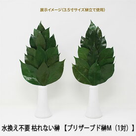 【ポイント3倍 期間限定】 ●(郵送) 水換え不要 枯れない 榊 プリザーブド 榊 M（1対） サカキ さかき プリザーブド おさかき お榊 プリザーブド 神棚 神具 簡単 手入れ 便利グッズ 国産 日本製 [SKK-004PM] A＆K 送料無料 75592