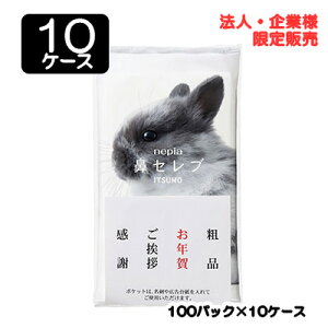【法人・企業限定販売】●ネピア 鼻セレブITSUMO+PLUS 48W 96枚 (48組) × 100パック × 10ケース 送料無料 75824