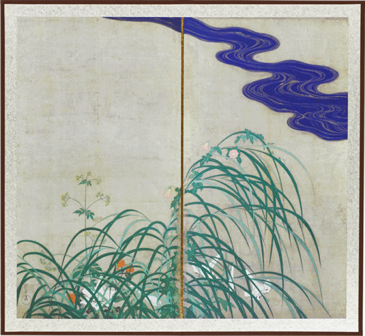 楽天市場】縮小屏風 〈重文 夏秋草図屏風〉酒井抱一筆 : 京都便利堂