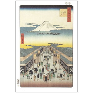 浮世絵 グッズ ポストカード 絵はがき〈名所江戸百景 するがてふ〉 歌川広重筆 NA-137 広重 アートグッズ 日本 うきよえ