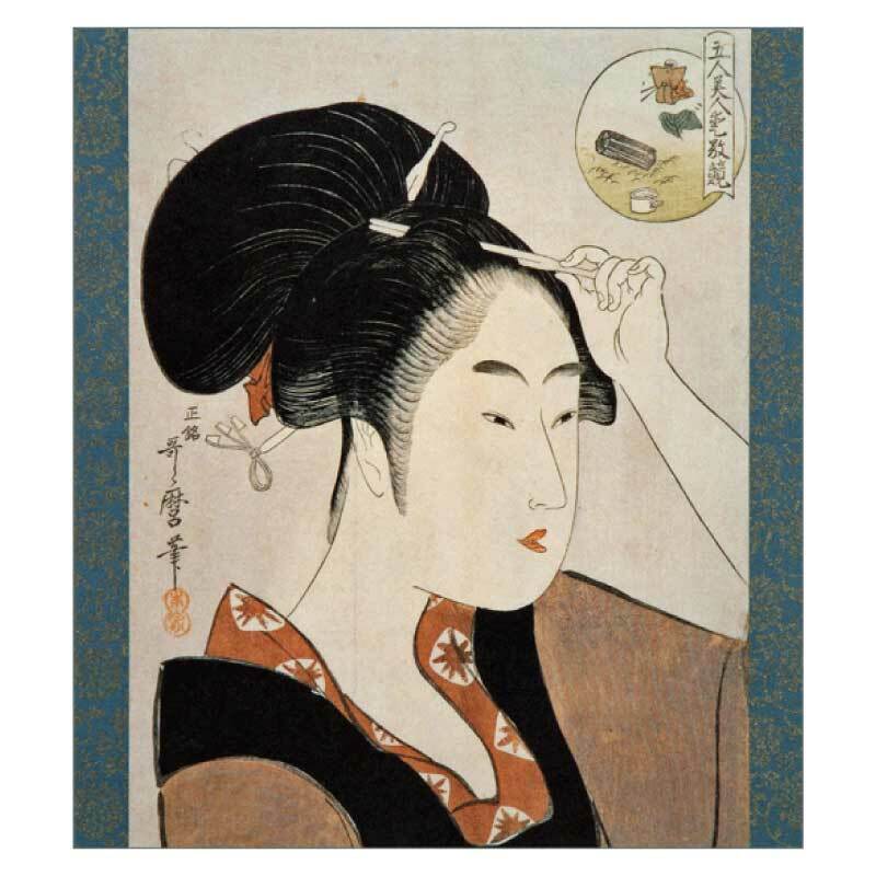 美術 浮世絵 美人画 人気の製品 激安超特価 色紙 喜多川歌麿筆 〈五人美人愛嬌競〉