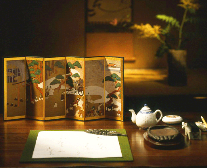 楽天市場】縮小屏風〈国宝 源氏物語図屏風〉俵屋宗達 : 京都便利