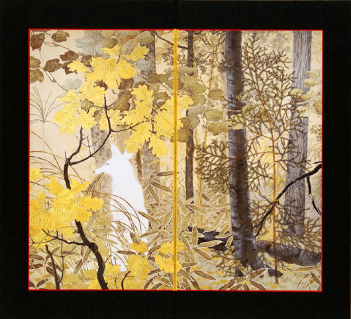 楽天市場】縮小屏風〈白狐〉下村観山 : 京都便利堂 楽天市場店