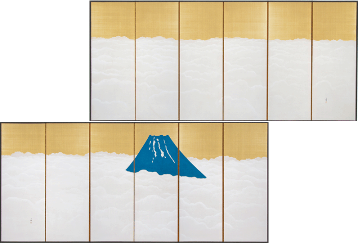 楽天市場】縮小屏風〈雲中富士図屏風〉横山大観 : 京都便利堂 楽天市場店