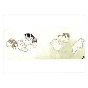 絵はがき 葉書 ポストカード 長沢芦雪 犬 生き物 動物 かわいい お便り 奇想の絵師 日本画 江戸彩画 K-159