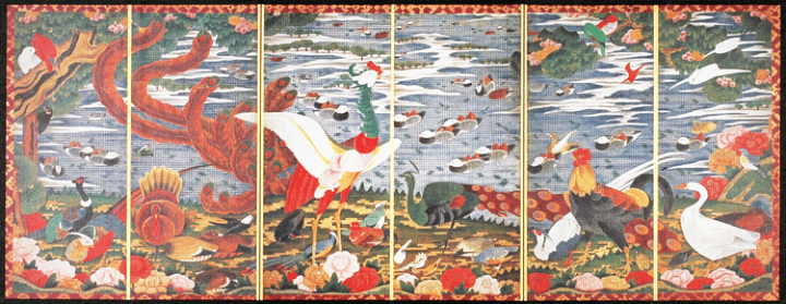 縮小屏風　伊藤若冲　樹花鳥獣図屏風　右隻・左隻セット　ほぼ未使用品 伊藤若冲 縮小屏風 樹花鳥獣図屏風 右隻・左隻セット | hmm, by