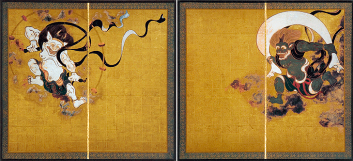 楽天市場 縮小屏風 国宝 風神雷神図屏風 俵屋宗達筆 大 再再販