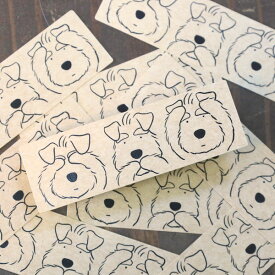ikemotto x kyotobunguya3シュナ〈オリジナルデザイン〉クラフト紙製シール3枚パック3シュナ・シュナウザー・schnauzer・髭犬