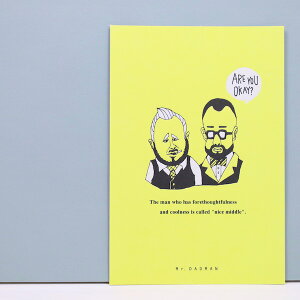 渋さと思慮深さを兼ね備えた中年男性たちオオゴシヤステルデザイン,Mr.DADMAN, 型押し加工ポストカード