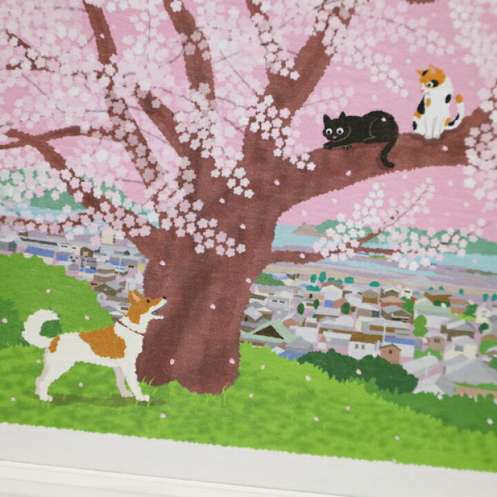 楽天市場 たびねこ Tabineko四季を旅する猫 ポストカード春丘の上の桜 京都文具屋