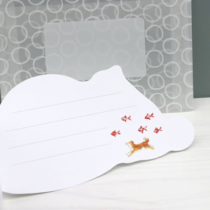 楽天市場】かわいい柴犬と夏のおいしいものが描かれた水彩画ポストカードしばいぬとおいしい夏カード・金魚 : 京都文具屋