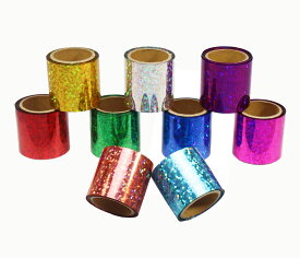 【NEW】ホログラムテープ　【25mm幅×5m】キラキラメッキテープ　チアポンポン製作の他、パーティー会場などの飾りつけ、コンサートやライブに！！