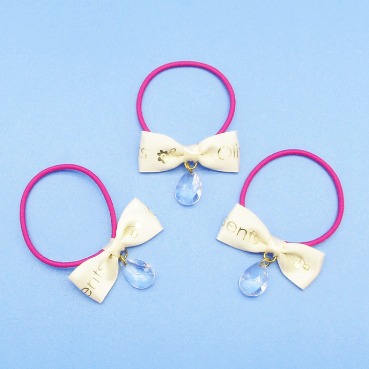 楽天市場】ヘアゴム キッズ ヘアアクセサリー【リボン/しずくストーン