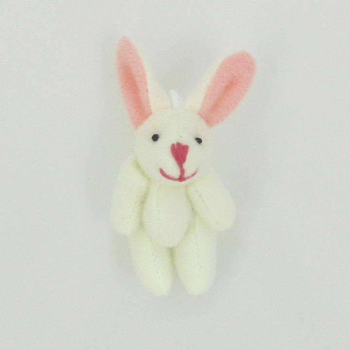 うさぎ 兔 ぬいぐるみパーツ 約4 5cm カラー クリーム 1個入り 雑貨 アクセサリ かわいいぬいぐるみのミニウサギです BOON SQUARE -陽気な広場