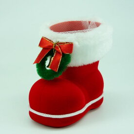 ブローブーツ Mサイズ【ベル・リース】【クリスマスブーツ】クリスマスの定番！！かわいいクリスマスブーツ。ネット付きなので、お菓子や小物を入れてプレゼントに!!※容器のみの販売です。