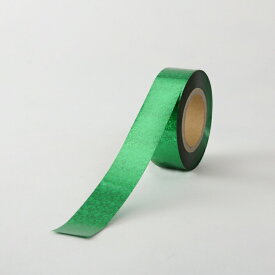 ホログラムテープ【カラー：緑】【テープ】【25mm幅×100m】ポンポン製作の他、パーティー会場などの飾りつけ、コンサートやライブに！！