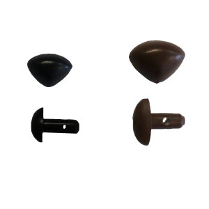 手芸 鼻 さし鼻 (Dハナ)黒12mm(6個入) 、茶15mm(4個入) ぬいぐるみ ノーズ 羊毛フェルト 人形 サシ鼻 アニマルノーズ さし目 手芸材料