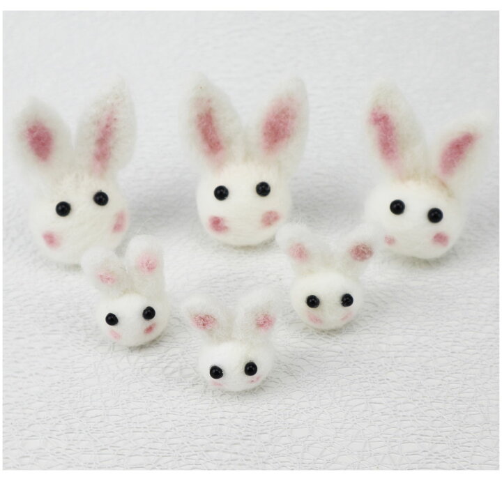 楽天市場】うさぎパーツ 【カラー：ホワイト】【1個入】羊毛フェルト 