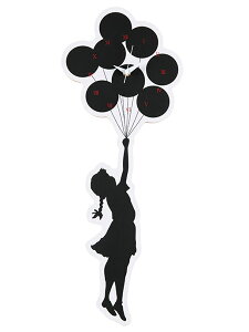 Sync. EH[NbN ؐ Ǌ|v A[g OtBbN WALL CLOCK "FLYING BALLOONS GIRL" 2nd made by KARIMOKU -ONE COLOR-