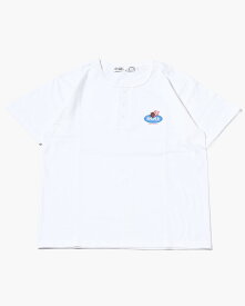 HIGH-GATE ハイゲート グラフィックTシャツ メンズ/レディース トップス 半袖 刺繍 プリントT ストリート 26春夏 RETRO DEVIL HENRY NECK TEE -WHITE-