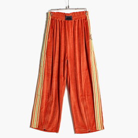 Leh レー メンズ ボトムス パンツ トラックパンツ ワイドパンツ ベロア サイズS-L オレンジ WIDE TRACK PANTS -ORANGE-