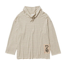 Sasquatchfabrix. サスクワァッチファブリックス メンズ トップス Tシャツ ロンT ハイネック ボーダー 24SS ベージュ BORDER LONG SLEEVE T-SHIRT -BEIGE-