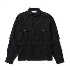 Sasquatchfabrix. サスクワァッチファブリックス テックシャツ メンズ トップス オーバーサイズ 24SS サイズM-L ブラック/黒 UTILITY VENTILATION SHIRT -BLACK-