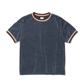 Sasquatchfabrix. サスクワァッチファブリックス カットソー メンズ トップス メッシュ ベロア サイズM-L ネイビー/紺 MESH VELOUR H/S T-SHIRT -BLUE GRAY-