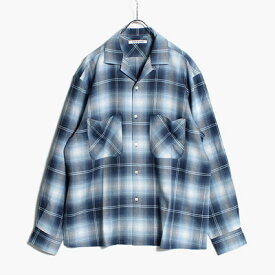 SEVEN BY SEVEN セブンバイセブン チェックシャツ メンズ トップス レーヨン サイズS-M ブルー/青 OPEN COLLAR SHEER SH L/S Modal boucle check -BLUE-