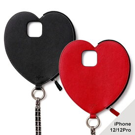 【iPhone12/12Pro 対応】ajew エジュー ハート型iPhoneケース 携帯ケース スマホ スマホケース レディース AJEW DRESS HEART CASE SHOULDER -2.COLOR-