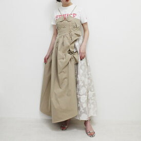 RIV NOBUHIKO リブノブヒコ ドレス レディース キャミワンピース ファブリックビーズ ジャガード フリーサイズ ベージュ ATOM FEATHER DRESS -BEIGE-