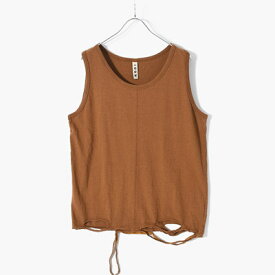 KOOI コーイ タンクトップ メンズ トップス ノースリーブ ダメージTシャツ サイズ1-2 ホワイト/ブラウン/ブラック DAMAGE TANKTOP -3.COLOR-