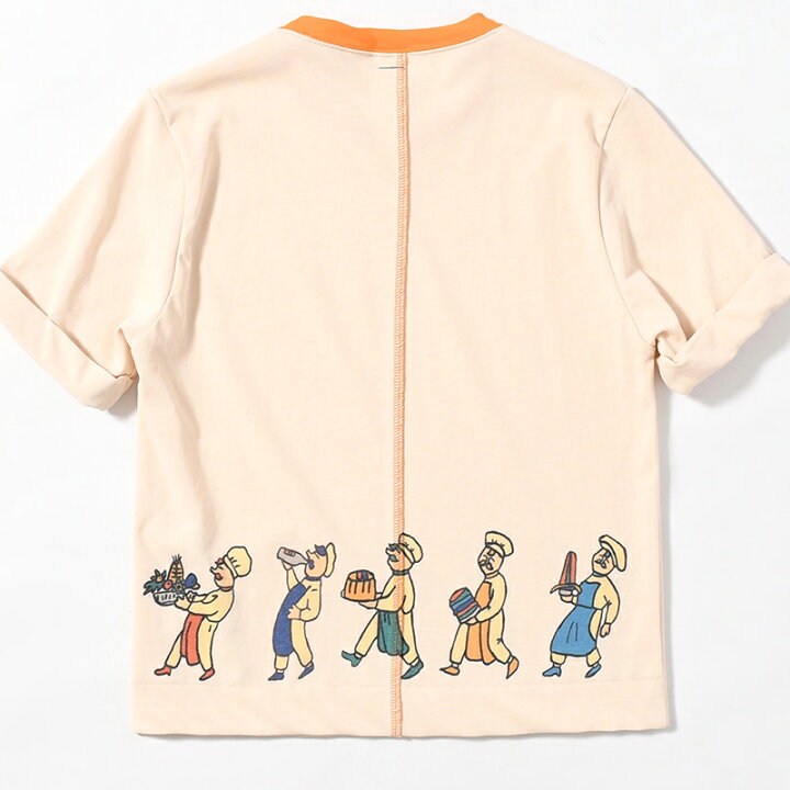 SHINYAKOZUKA シンヤコズカ リンガーTシャツ トップス メンズ ショート丈 コンパクト ジャストサイズ グラフィック 半袖 25春夏 CHEF S MARCH -ORANGE- 京都印