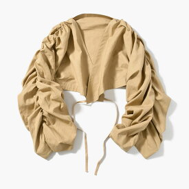 whowhat フーワット ワイドスリーブトップス メンズ ライトジャケット ボレロ カーディガン 長袖 ショート丈 25春夏 4 TRANSFORM WIDE SLEEVE -KHAKI BEIGE-