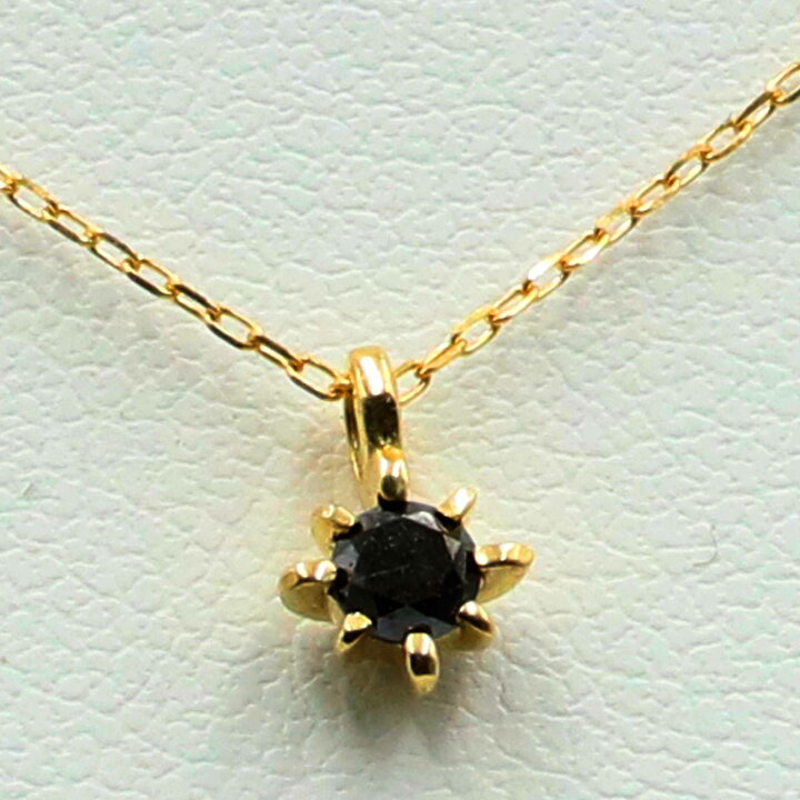 楽天市場】ブラックダイヤ ネックレス 0.1ct K10 ゴールド 10金 プチ 