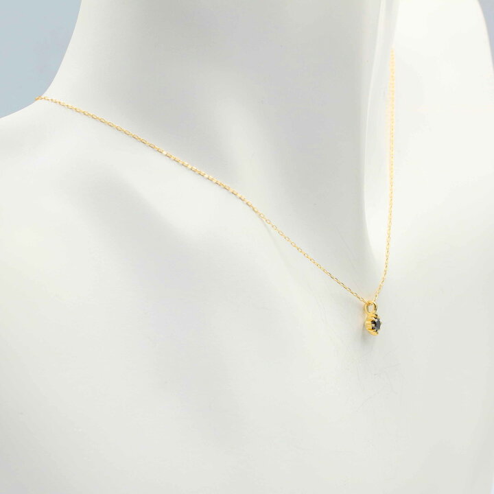 楽天市場】ブラックダイヤ ネックレス 0.1ct K10 ゴールド 10金 プチ 