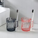 漱口杯｜歯磨きコップ 【カラー選べる2個セット】透明 プラスチック 抗菌 持ち手 タンブラー 自立 うがいコップ 歯ブラシ 収納…