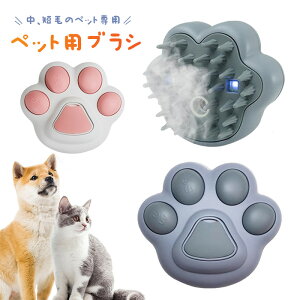 ペット用ブラシ 【中 短毛のペット専用】 噴霧式 犬用ブラシ 猫ブラシ 抜け毛取り USB充電式 スリッカーブラシ マッサージ 猫くし 犬くし ペットグルーミングブラシ 丸洗い可能 皮膚に優し