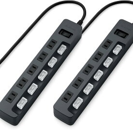 エレコム 延長コード ACアダプタ対応 電源タップ 6個口 5m 雷ガード AVT-K6A-2650BK(1個)