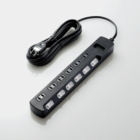 エレコム 延長コード ACアダプタ対応 電源タップ 6個口 5m 雷ガード AVT-K6A-2650BK(1個)