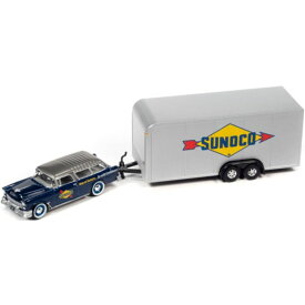 ミニカー JOHNNY LIGHTNING 1/64 1955 シェビー ノマド & クローズドトレーラー SUNOCO ブルー/シルバー (No.JLSP307B) ミニカー 自動車 車 カー 京商ダイキャスト