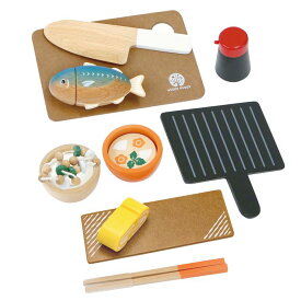 おもちゃ キッチン 子供 玩具 知育 WOODY PUDDY はじめてのおままごと 焼き魚セット 天然木 ウッディプッディ G05-1172