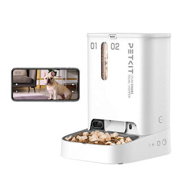 Pet Kit Yumshare Dual Hopper Smart Pet Feeder　内蔵カメラ付ペット用自動給餌器(スマートペットフィーダー)音声通話機能付き給餌器 犬用カメラ付き自動給餌器 ネコ用カメラ付き自動給餌器 PETKIT正規品 お留守番も安心 ナイトモードで鮮明 ペットの健康管理 録画機能付き